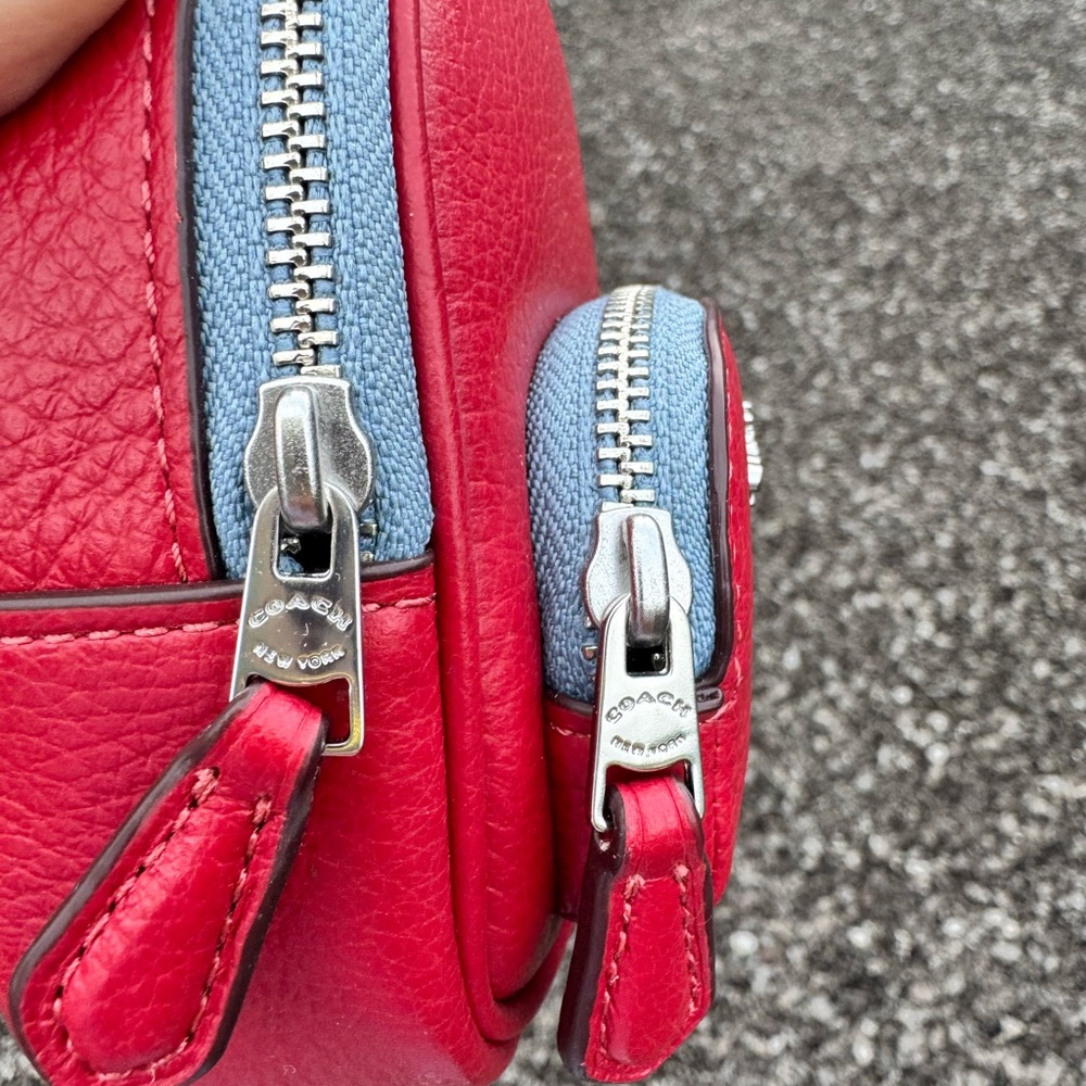 Coach Mini Backpack NWT Bag Charm Keychain Red Leather - Picture 11 of 12
